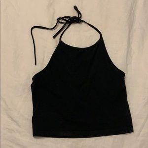 Brandy Melville Black Crop Halter Top